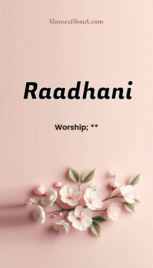 Meaning of Raadhani