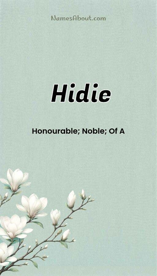 Hidie name and meaning