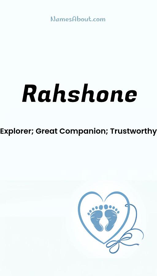 Rahshone name and meaning