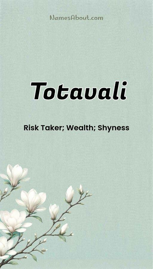 Totavali name and meaning