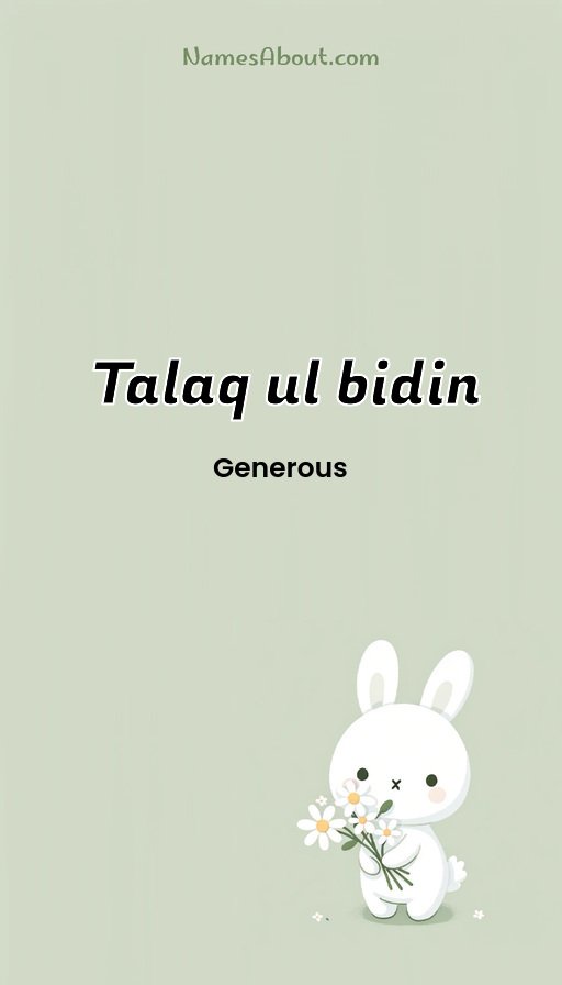 Meaning of Talaq ul bidin