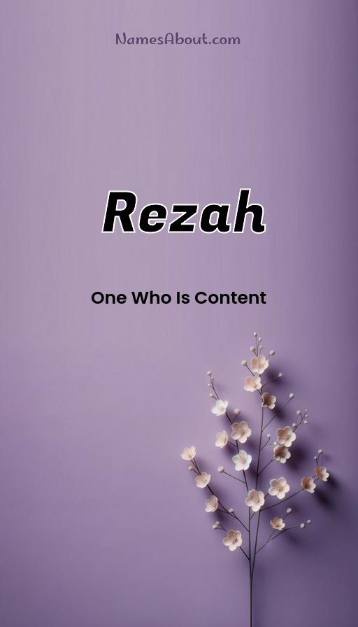 Rezah name and meaning