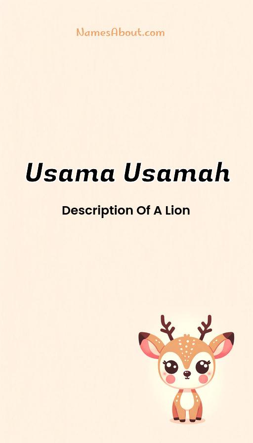 Usama Usamah name and meaning