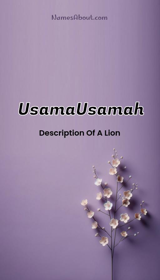 UsamaUsamah name and meaning