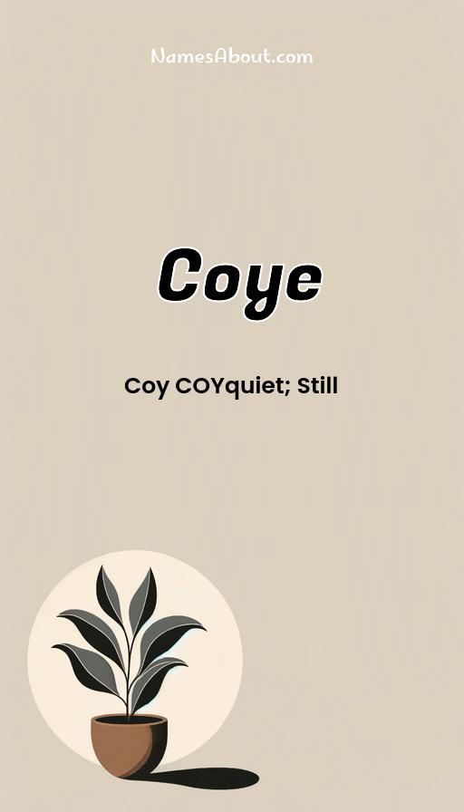 Coye name and meaning