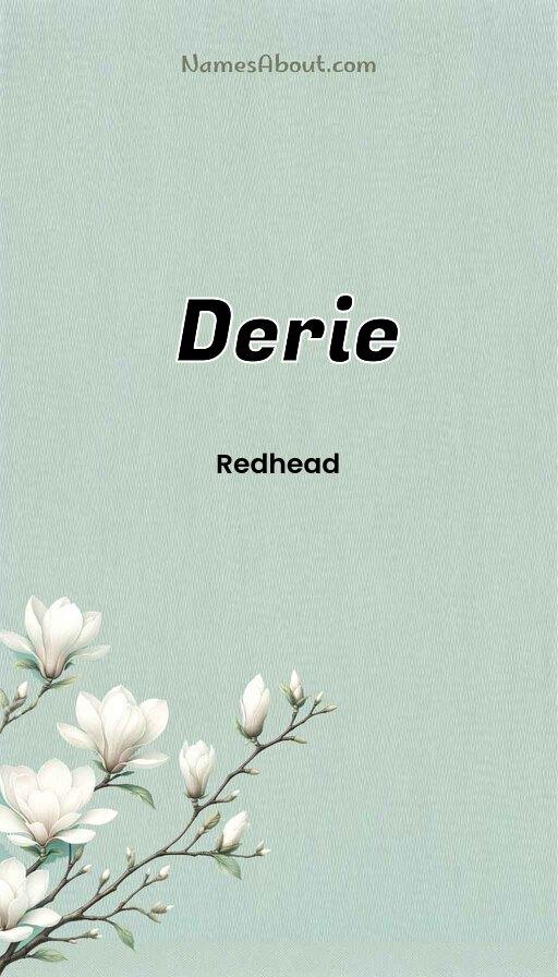 Derie name and meaning