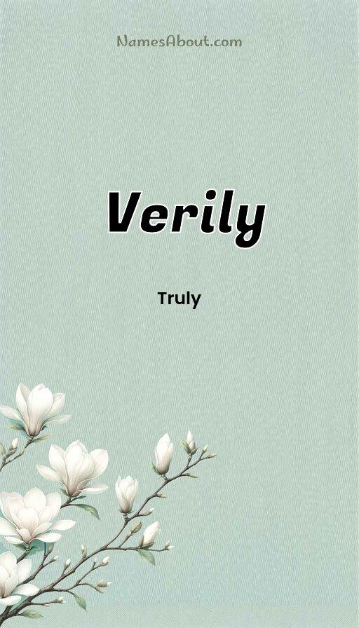 Verily name and meaning