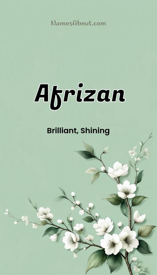 Afrizan name and meaning