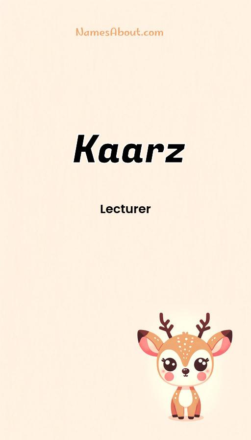 Kaarz name and meaning