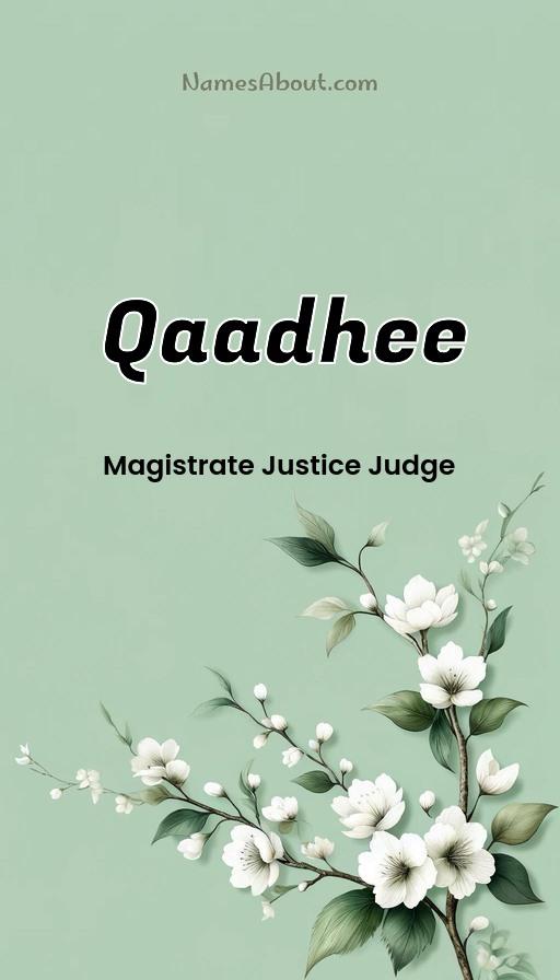 Meaning of Qaadhee