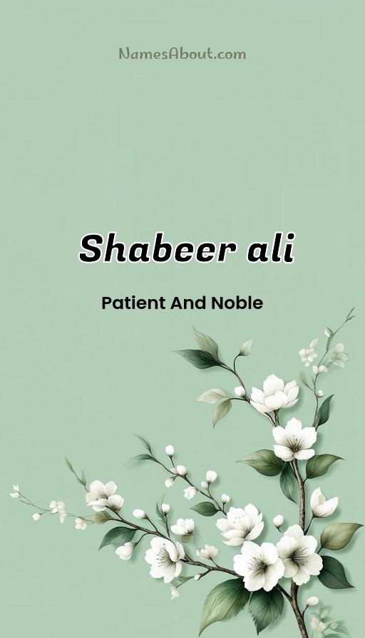 Shabeer ali name and meaning