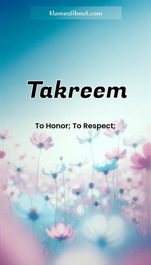 Meaning of Takreem