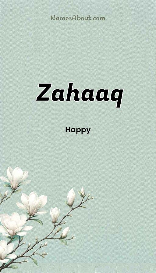 Zahaaq name and meaning