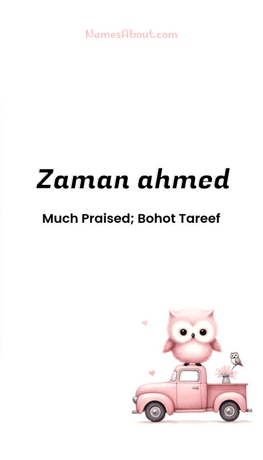 Meaning of Zaman ahmed