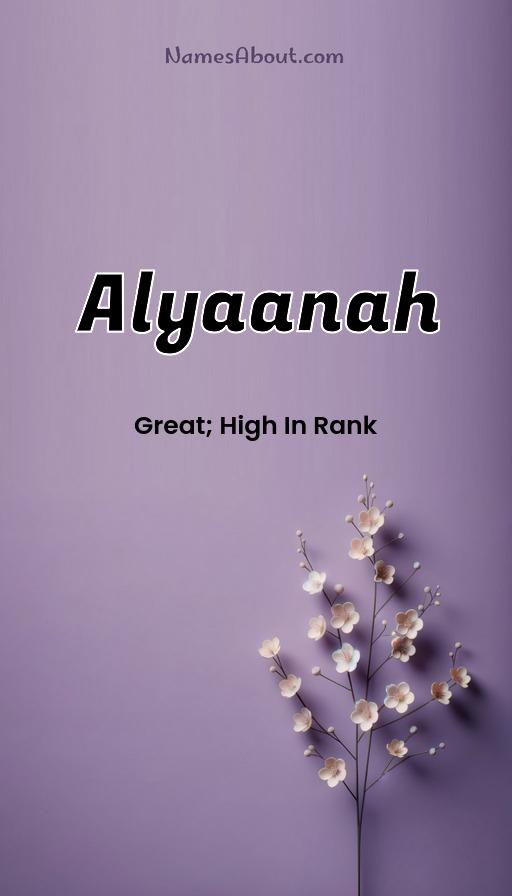 Alyaanah name and meaning