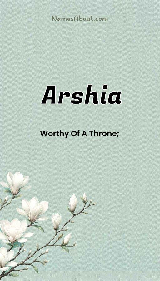 Meaning of Arshia