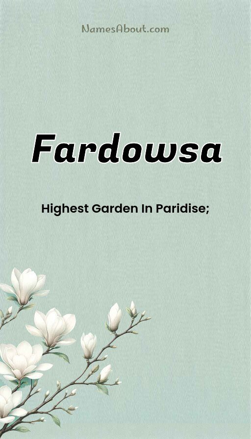 Meaning of Fardowsa