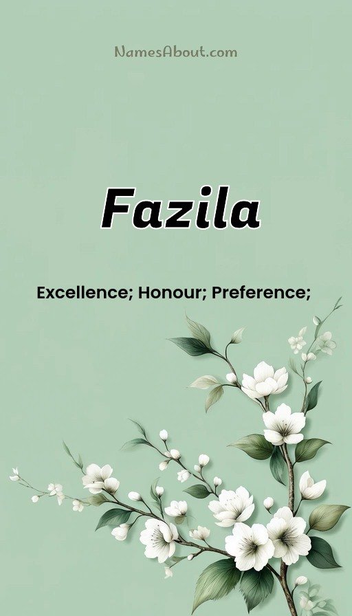 Meaning of Fazila