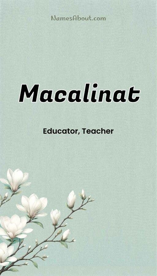 Macalinat name and meaning