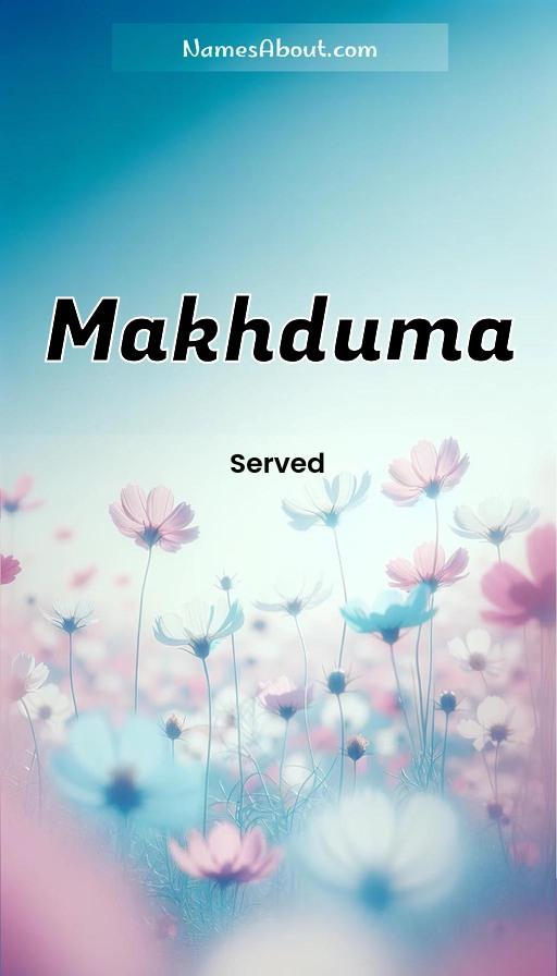 Meaning of Makhduma