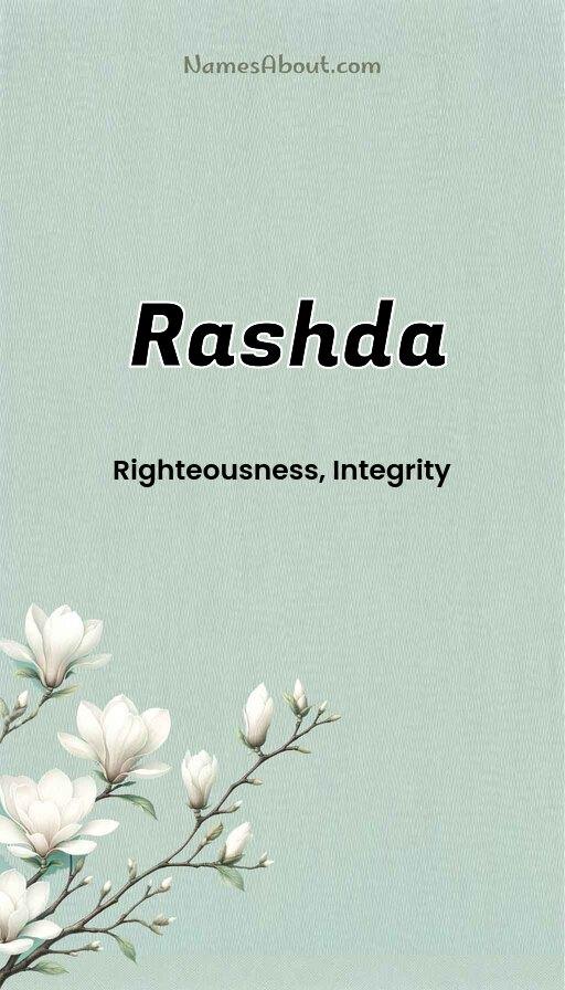 Rashda name and meaning