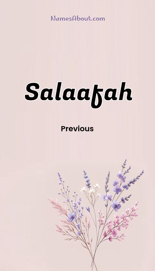 Meaning of Salaafah