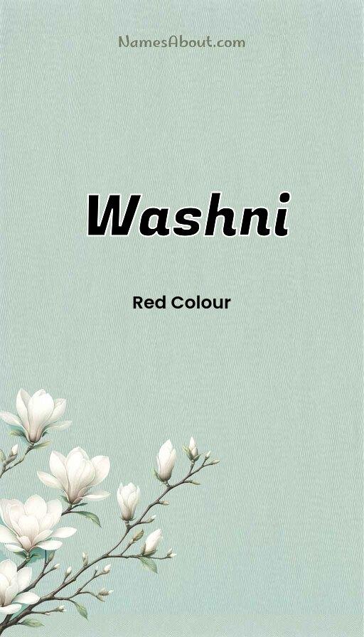 Washni name and meaning