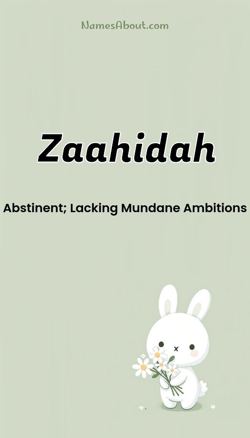 Meaning of Zaahidah