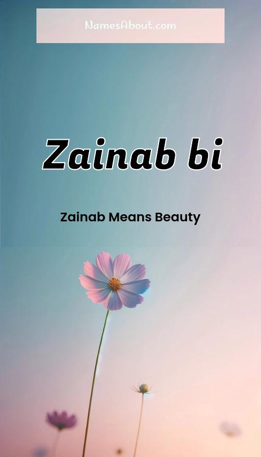 Zainab bi name and meaning