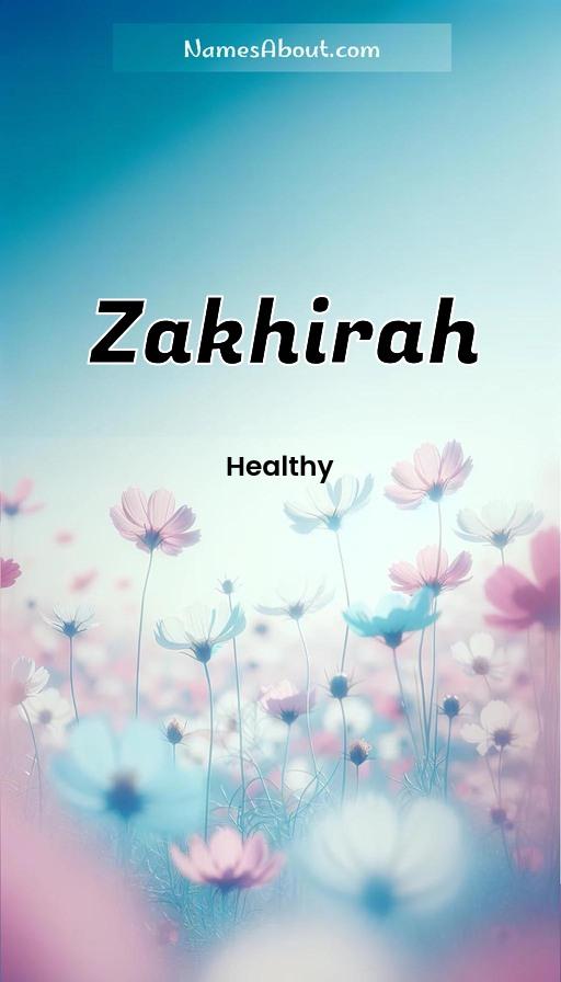 Zakhirah name and meaning