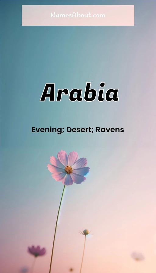 Arabia name and meaning