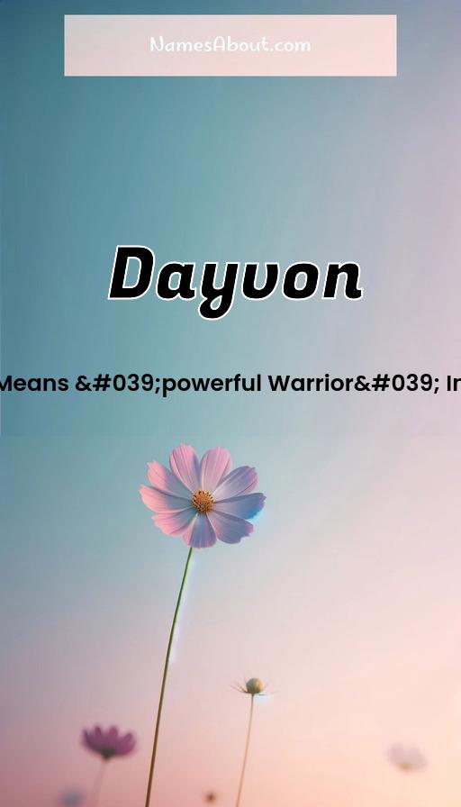 Meaning of Dayvon