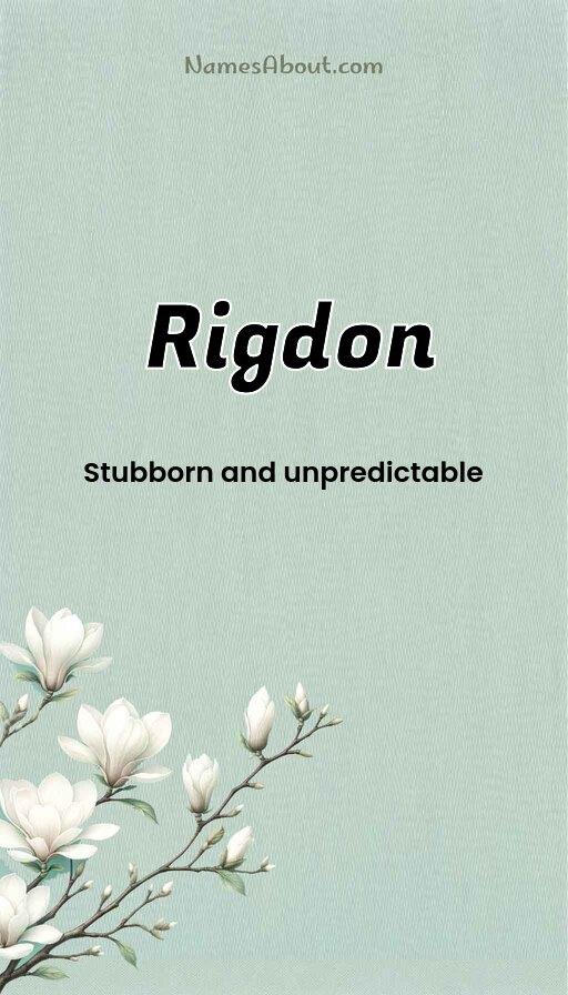 Rigdon name and meaning