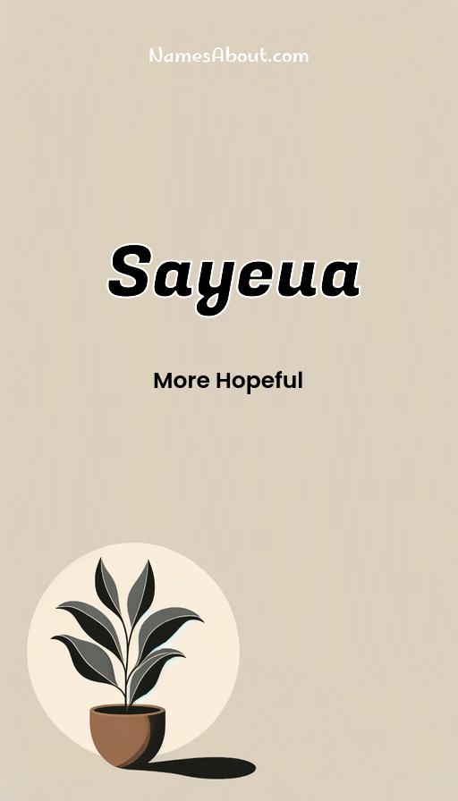 Sayeua name and meaning