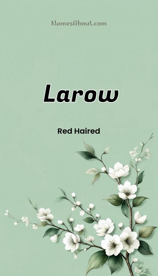 Larow name and meaning