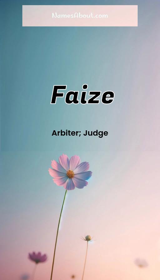 Meaning of Faize