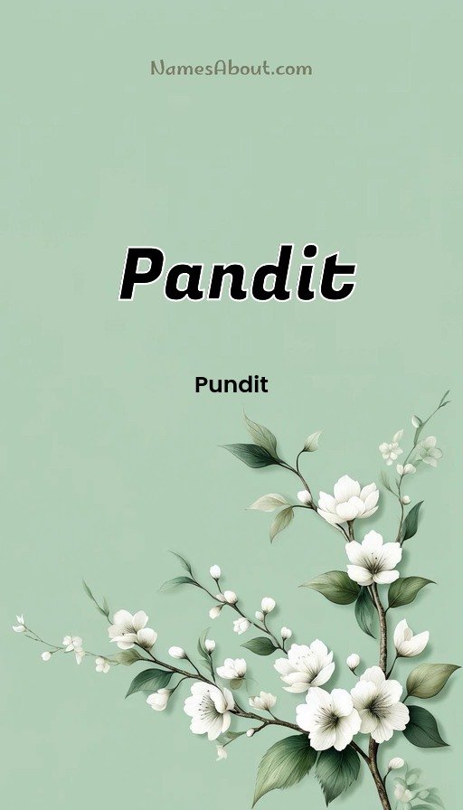 Meaning of Pandit
