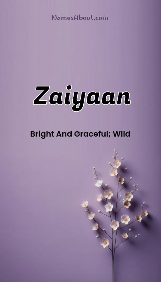 Zaiyaan name and meaning