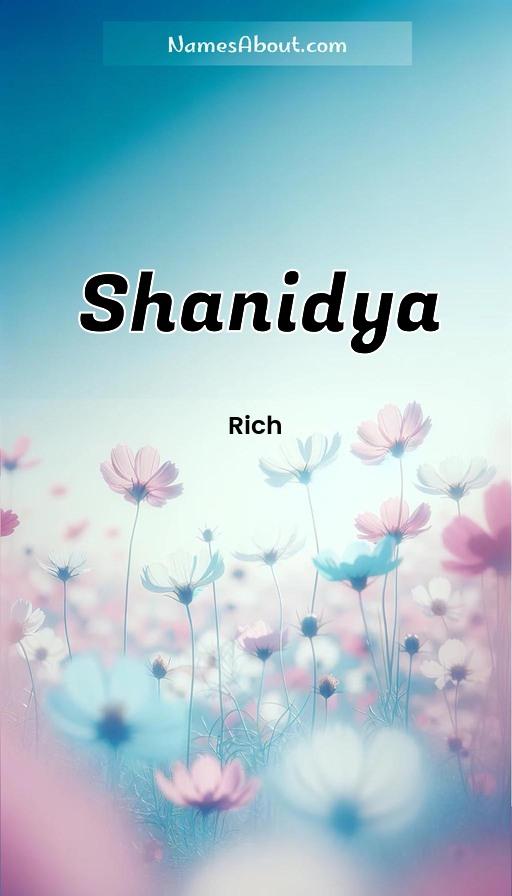 Shanidya name and meaning