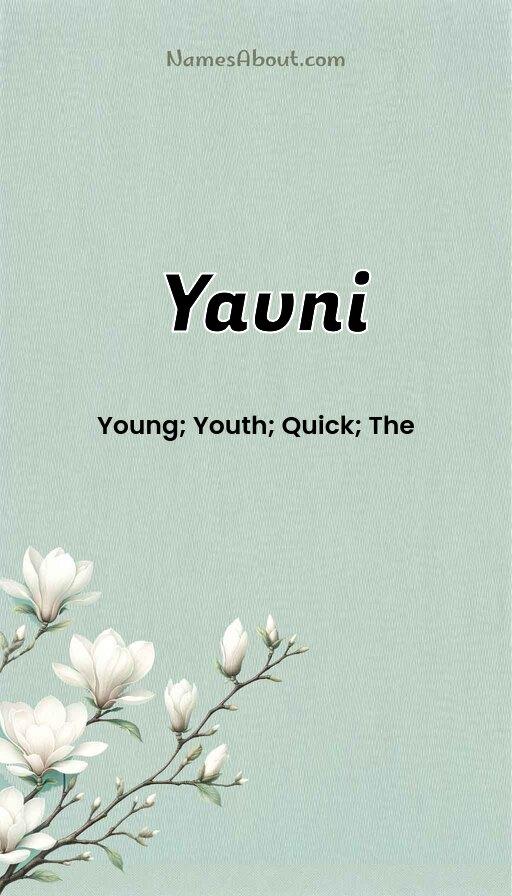 Meaning of Yavni