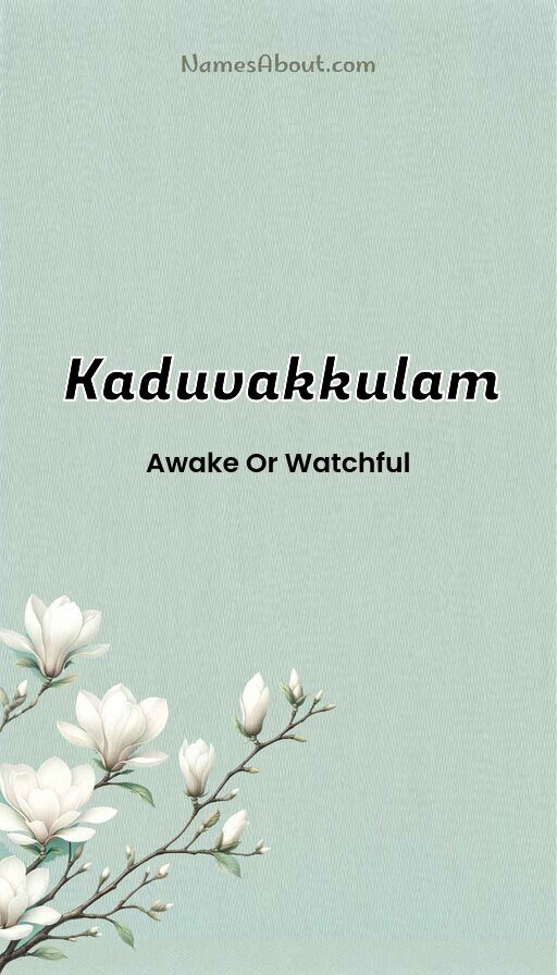 Meaning of Kaduvakkulam