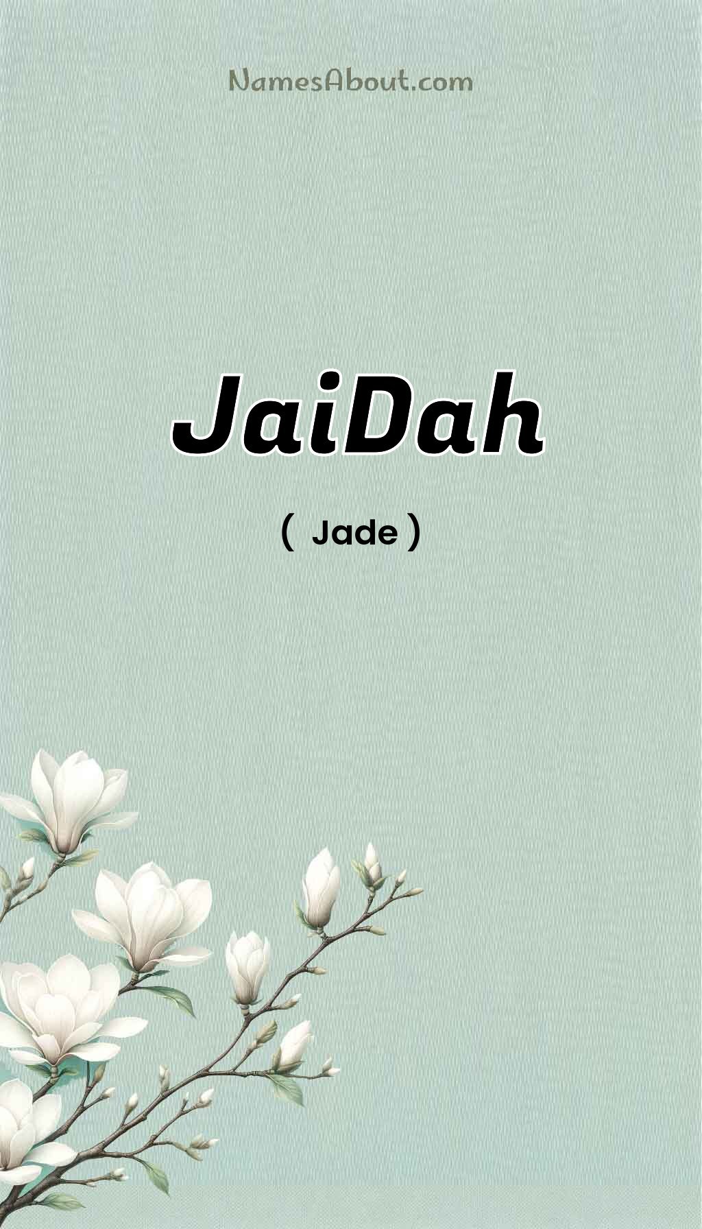 JaiDah name and meaning