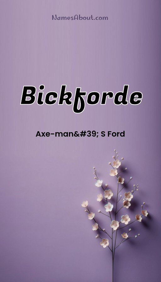 Meaning of Bickforde