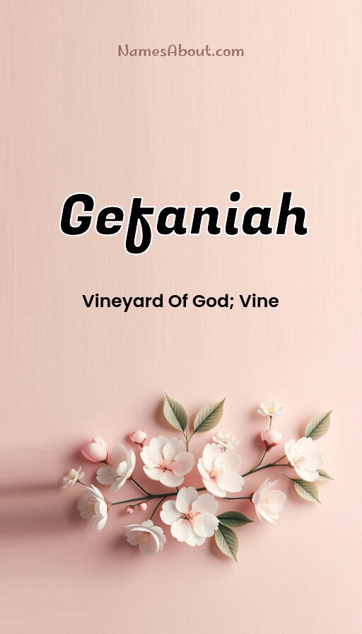 Meaning of Gefaniah