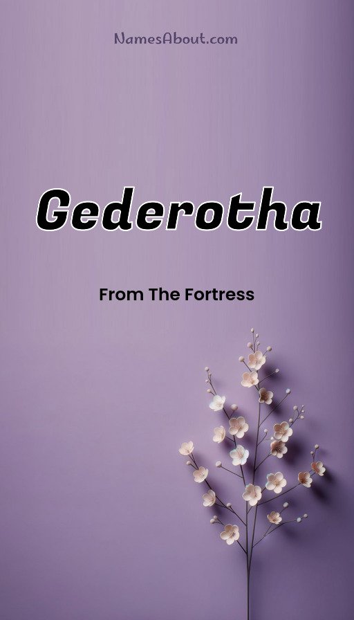 Meaning of Gederotha