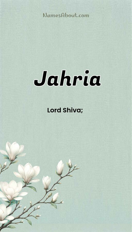 Meaning of Jahria