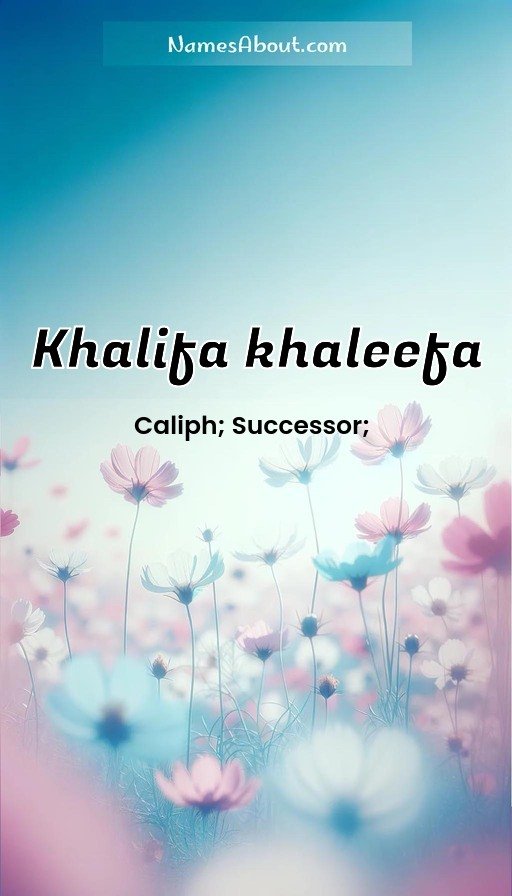 Meaning of Khalifa khaleefa