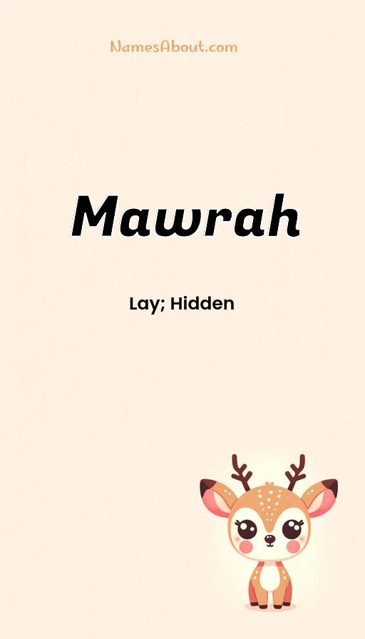 Mawrah name and meaning